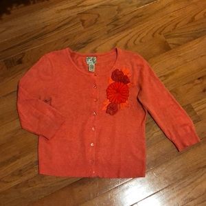 Tabitha for Anthropologie Orange Floral Beaded Cardigan!